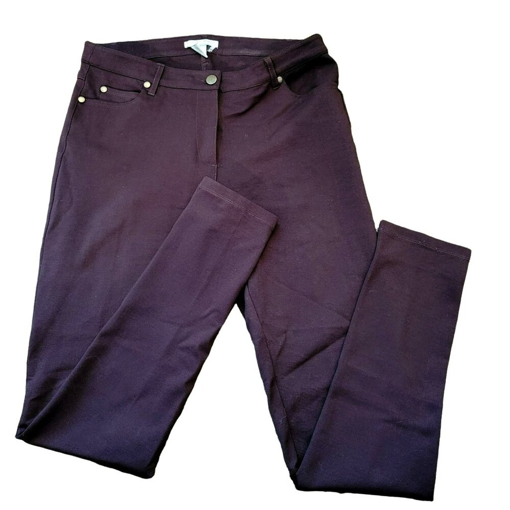 Womens Brown Pants Size 6 Stretch Skinny Chocolate Nylon Blend Makali JJ1642